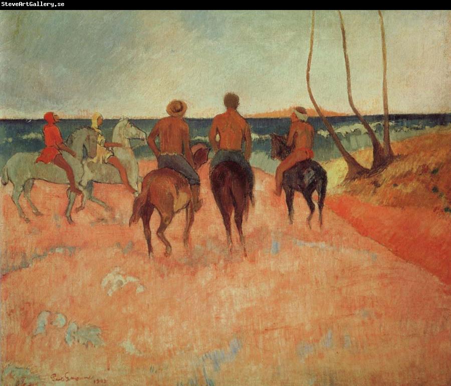 Paul Gauguin Horseman at the beach